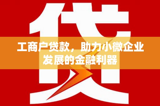 开平工商户贷款，助力小微企业发展的金融利器