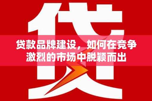 共和贷款品牌建设，如何在竞争激烈的市场中脱颖而出