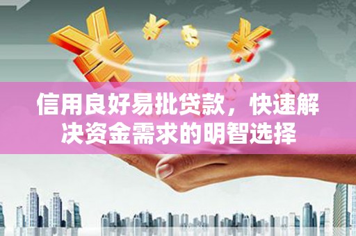 濮阳信用良好易批贷款，快速解决资金需求的明智选择