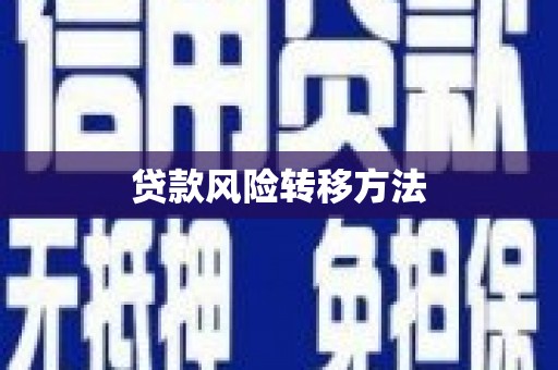 永登贷款风险转移方法
